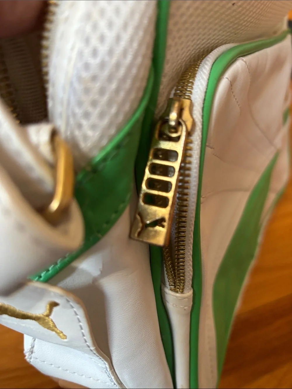 Puma White and Green Messenger Crossbody Bag